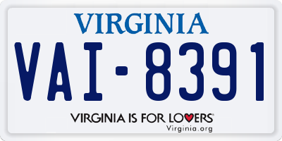 VA license plate VAI8391