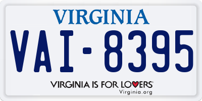 VA license plate VAI8395