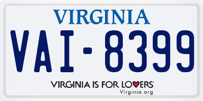 VA license plate VAI8399