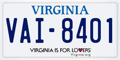 VA license plate VAI8401