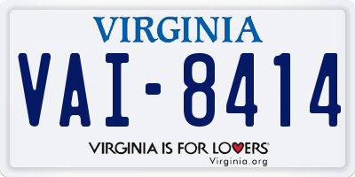 VA license plate VAI8414