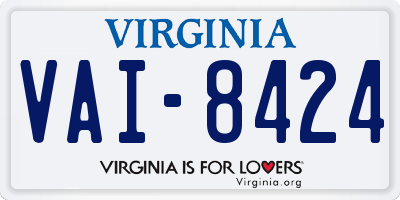 VA license plate VAI8424