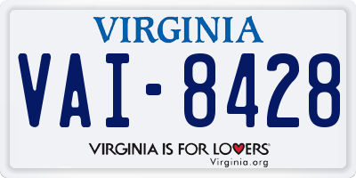 VA license plate VAI8428