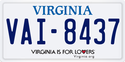 VA license plate VAI8437