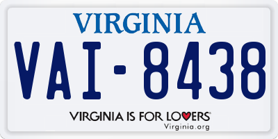 VA license plate VAI8438