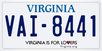 VA license plate VAI8441