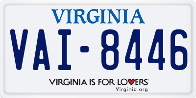 VA license plate VAI8446