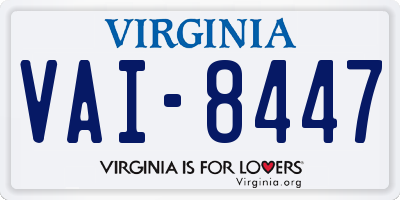 VA license plate VAI8447