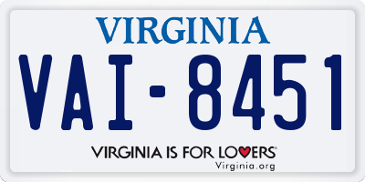 VA license plate VAI8451