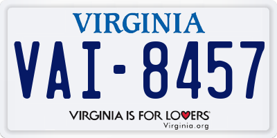 VA license plate VAI8457