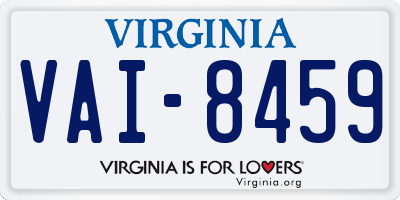 VA license plate VAI8459