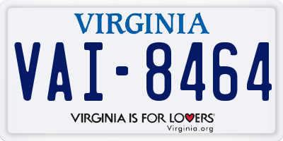 VA license plate VAI8464