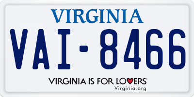 VA license plate VAI8466