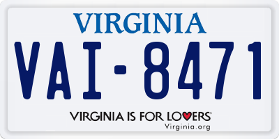 VA license plate VAI8471