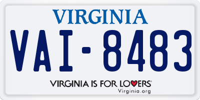 VA license plate VAI8483