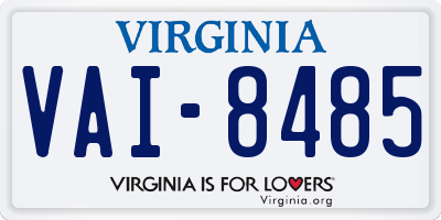VA license plate VAI8485