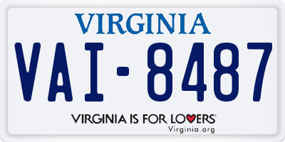 VA license plate VAI8487