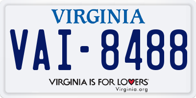 VA license plate VAI8488
