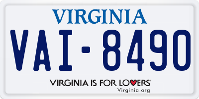 VA license plate VAI8490