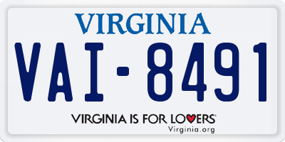 VA license plate VAI8491
