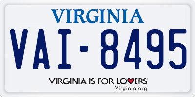 VA license plate VAI8495