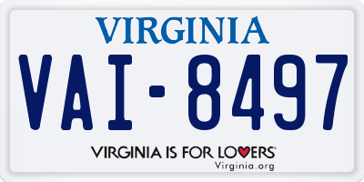 VA license plate VAI8497
