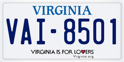 VA license plate VAI8501