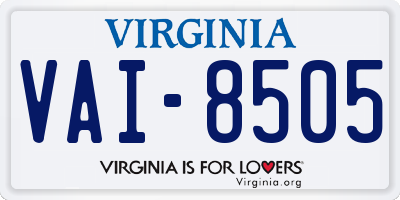 VA license plate VAI8505