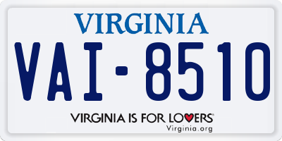 VA license plate VAI8510