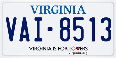 VA license plate VAI8513