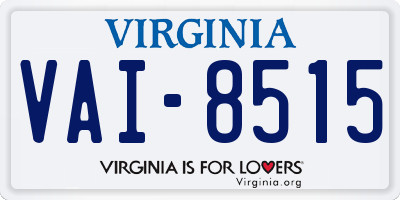 VA license plate VAI8515