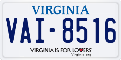 VA license plate VAI8516