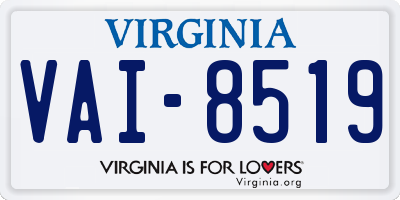 VA license plate VAI8519