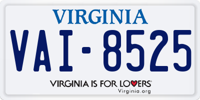 VA license plate VAI8525