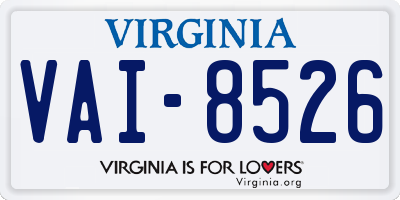 VA license plate VAI8526