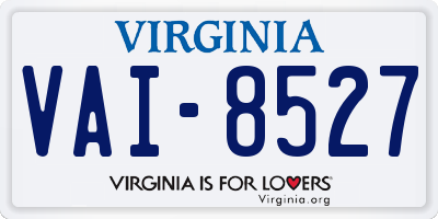 VA license plate VAI8527