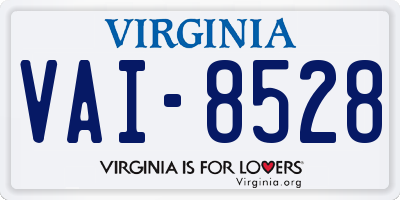 VA license plate VAI8528