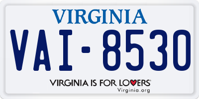 VA license plate VAI8530