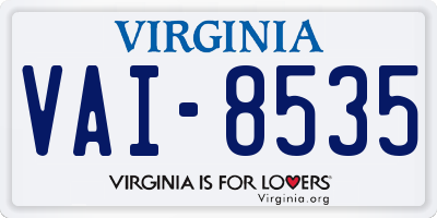 VA license plate VAI8535