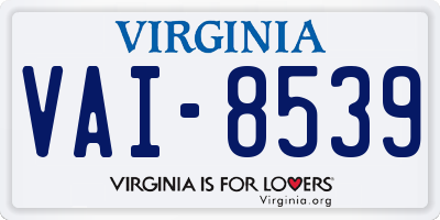 VA license plate VAI8539
