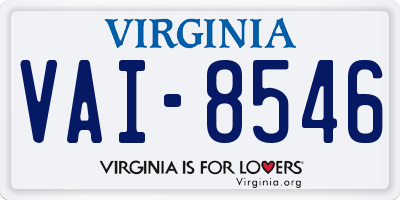VA license plate VAI8546