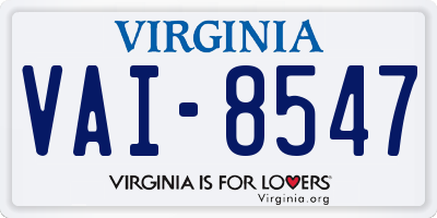 VA license plate VAI8547