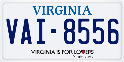 VA license plate VAI8556