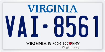 VA license plate VAI8561