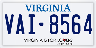 VA license plate VAI8564