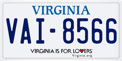 VA license plate VAI8566
