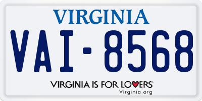 VA license plate VAI8568
