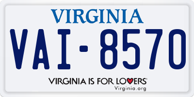 VA license plate VAI8570