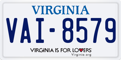 VA license plate VAI8579
