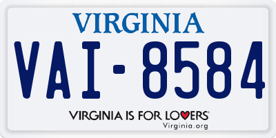 VA license plate VAI8584